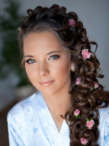 Свадебная прическа для средних волос